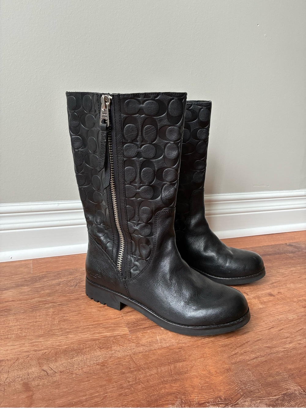 Coach Valentine Leather Signature Monogram Embossed Boots, A7785 - Picture 15 of 15